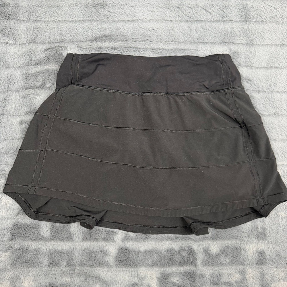 Lululemon Pace Rival Skirt Black Athletic Tennis Running Skort Size 4 12369